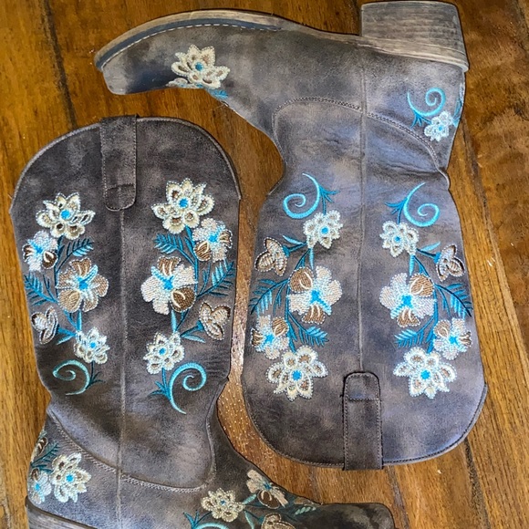 ROPER WOMEN'S VINTAGE BROWN WESTERN BOOTS - SNIP TOE - Picture 3 of 4